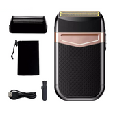 Rasoir Électrique Rechargeable USB Portable Imperméable Double Tête de Rechange