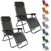 Set 2 chaises pliantes Gravità Zero avec dossier inclinable poltrona textilène