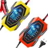 Chargeur batterie voiture moto batteries lithium plomb 12-24V câbles et écran