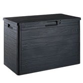 Coffre de rangement de 160 L en résine effet bois pour jardin 53x77.5x44.5