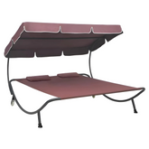 Transat Double Extérieur PARADISE avec Pare-Soleil et Coussins 155x173x200