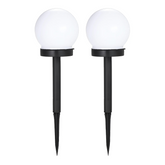 2pz Lampe Sphère Recharge Solaire 10cm pour Extérieur Piquet Plantable Jardin