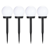 4pz Lampe Sphère Recharge Solaire 10cm pour Extérieur Piquet Plantable Jardin
