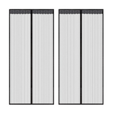 2 Moustiquaire Magnétique Portes Fermeture Aimant 100x210cm Anti-Moustiques