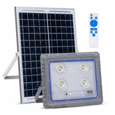 Projecteur Solaire LED 100W Panneau Solaire Crépusculaire 6500K IP66 Télécommand