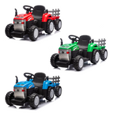 Tracteur Électrique pour Enfants Lamas LT984 avec Remorque Amovible 12V