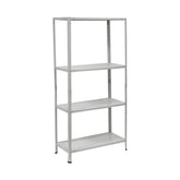 Étagère 4 niveaux Métal BLANC, étagères MDF Modulaires, capacité 160K
