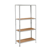 Étagère 4 Niveaux Métal MDF 145x75x30 Capacité 160Kg Modulaire