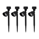 4 pcs Lampe solaire rechargeable 37 cm pour extérieur avec piquet pour jardin