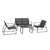 Salon de jardin ZANZIBAR noir 4 pièces canapé 2 fauteuils table basse
