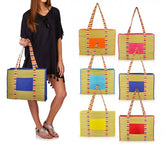 65147 - Sac de plage paille et tissu - modèle Aisha Bio - Onshore
