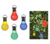 260065- Ensemble de 4 ampoules colorées avec mini crochet de panneau solaire