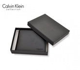 S04 Portefeuille noir CALVIN KLEIN pour homme en vrai cuir