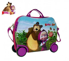 4731051 Valise chariot chevauchable bagage à main ABS MASHA ET L'OURS