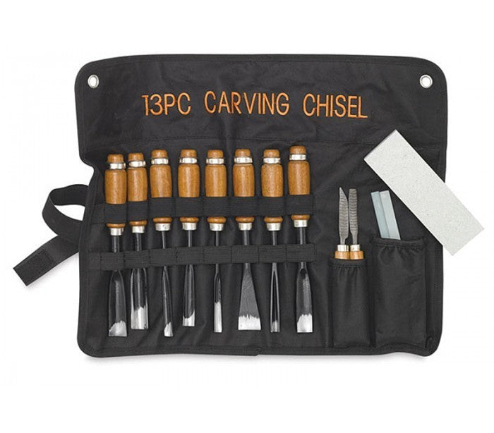 Kit de 13 burins gouges ciseaux pour bois de menuiserie