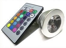 Spot LED RGB avec télécommande multicolore 3w