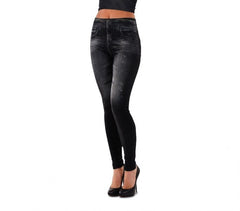 S059 Set de 2 leggings mode effet denim flexibles et confortables 2 couleurs 