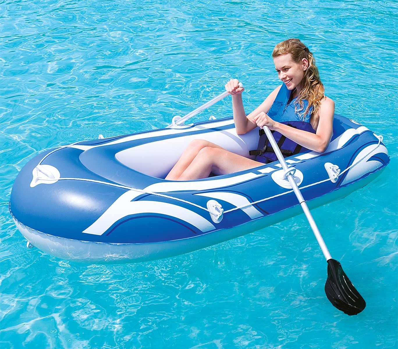 61052- Canot pneumatique en 3 couleurs 155x93 cm pour les enfants et les adultes