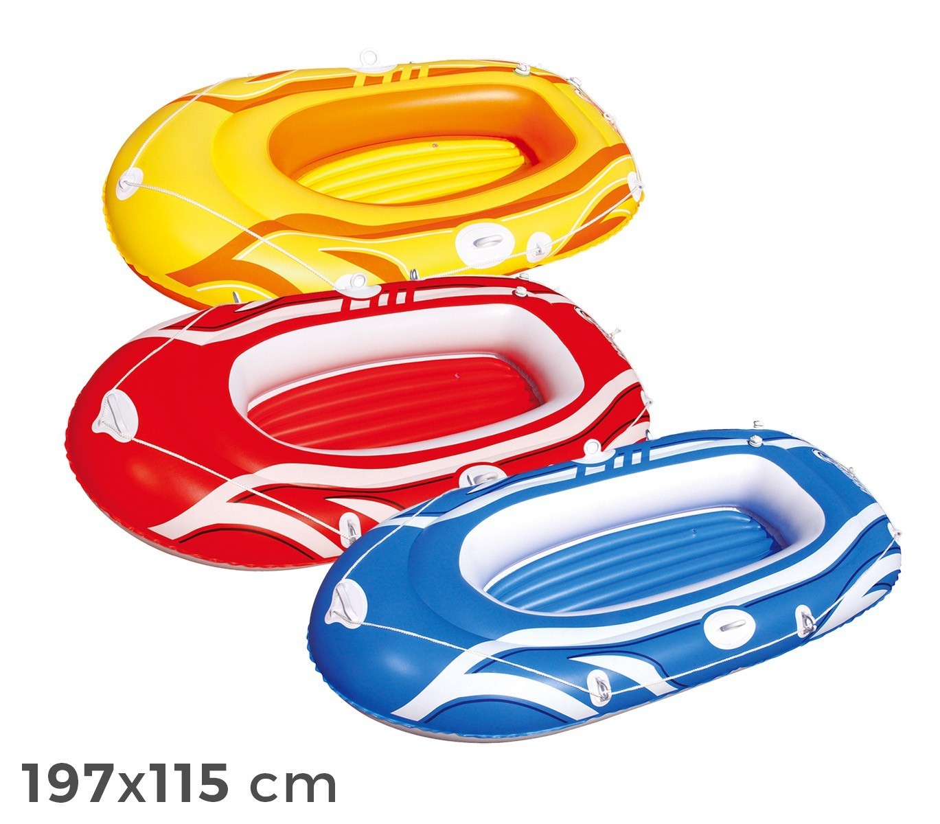 61052- Canot pneumatique en 3 couleurs 155x93 cm pour les enfants et les adultes
