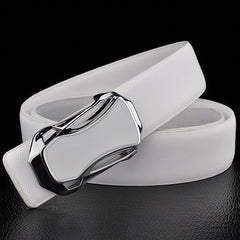 Ceinture en cuir homme avec boucle argentée satin - Mod ANYWAY- mode masculine