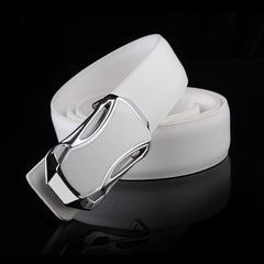 Ceinture en cuir homme avec boucle argentée satin - Mod ANYWAY- mode masculine