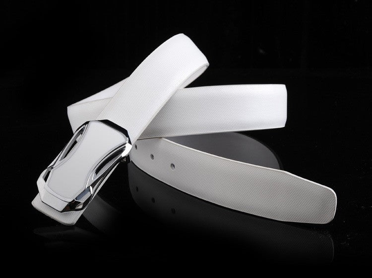 Ceinture en cuir homme avec boucle argentée satin - Mod ANYWAY- mode masculine