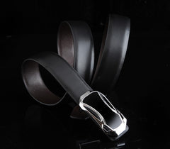 Ceinture en cuir homme avec boucle argentée satin - Mod ANYWAY- mode masculine