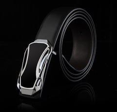 Ceinture en cuir homme avec boucle argentée satin - Mod ANYWAY- mode masculine