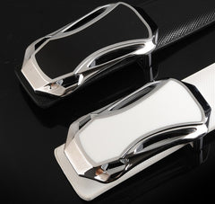 Ceinture en cuir homme avec boucle argentée satin - Mod ANYWAY- mode masculine