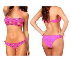 KL206 Maillot bikini bandeau mod. Cupcakes avec double impression by MWS AHEAD