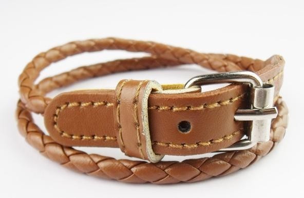 Bracelet tressé tendance - en cuir - unisexe