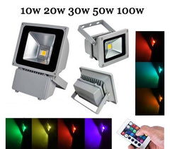 Phare - Projecteur LED RGB avec télécommande multicolore 10w 20w 30w 50w 100w