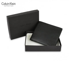 S08 portefeuille noir Calvin Klein vertical pour homme en vrai cuir