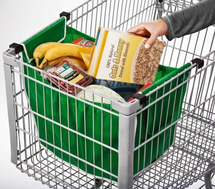 300162 Set de 2 shopping bag pour chariot réutilisables et pliables