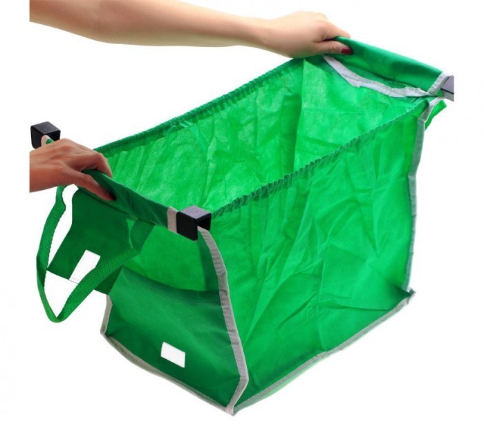 300162 Set de 2 shopping bag pour chariot réutilisables et pliables