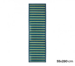 159231 Tapis en bambou naturel multicolore 55 X 280 cm (Bleu)