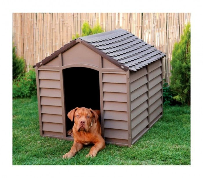 209554 Niche pour chien en forme de maison en résine grande taille