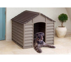 316924 Niche pour chien en forme de maison en résine grande taille