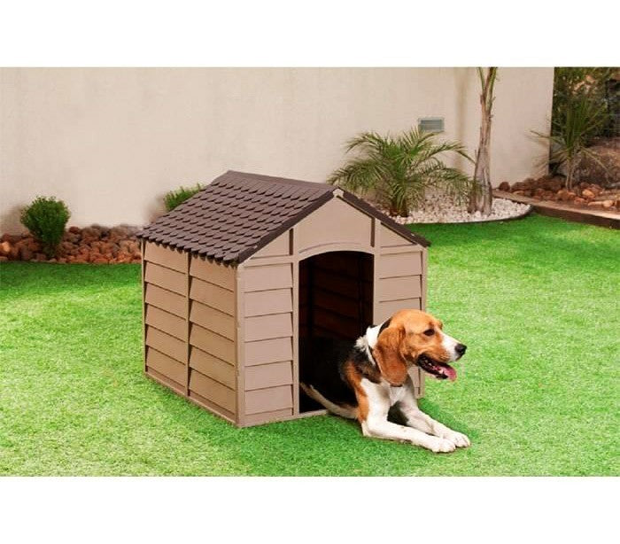316924 Niche pour chien en forme de maison en résine grande taille