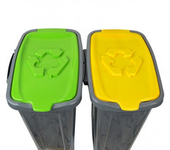345146 Set de 3 poubelles pour le recyclage du papier-plastique-verre