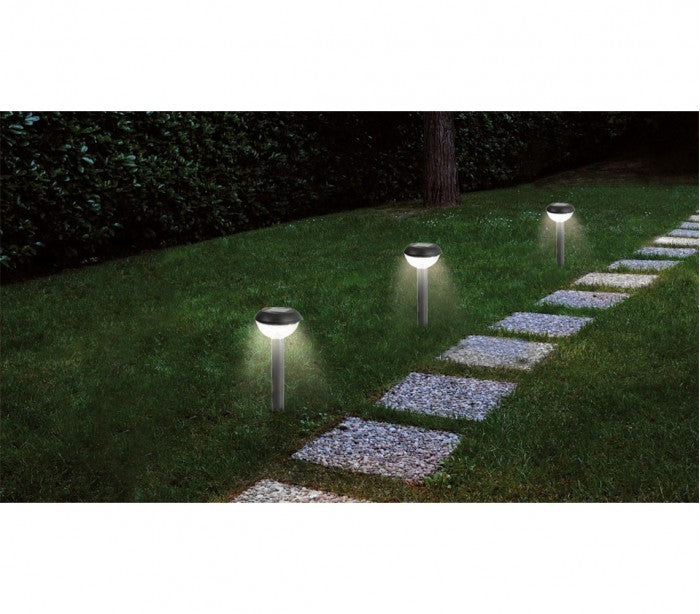 52783 Set de 4 lampes LED 25 cm à énergie solaire blanche froide 