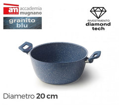 Casserole antiadhésive à deux poignées 20 cm Diamond Tech Accademia