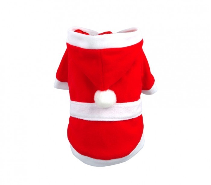 5679 Déguisement de PERE NOËL avec capuche pour chiens de petite/moyenne taille