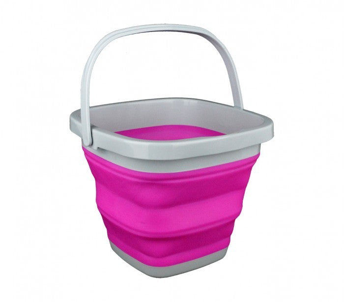 232392 Seau carré pliable en silicone - 5 Litres en plusieurs couleurs 