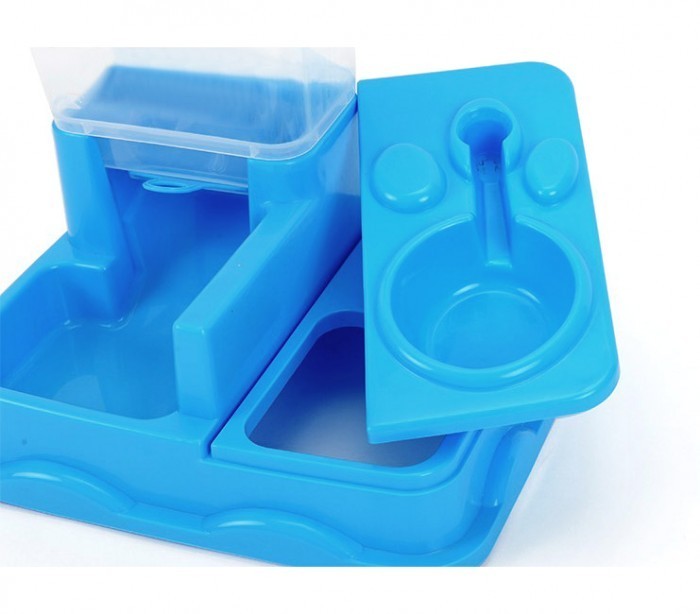 3028 Distributeur automatique de croquettes + eau avec double bol Chien et chat