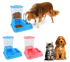 3028 Distributeur automatique de croquettes + eau avec double bol Chien et chat