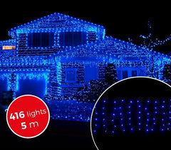 031410 Rideau de lumières de Noël d'extérieur 5mt 416 lumières bleues