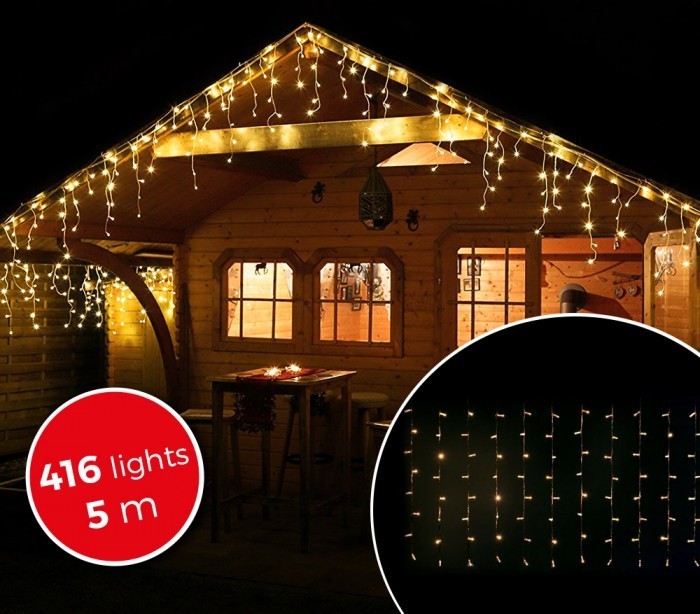 03197 Rideau de lumières de Noël d'extérieur 5mt 416 lumières blanches 