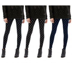 804 Set 3 leggings à pois femmes ass. Kristal eff thermique intérieur peluche