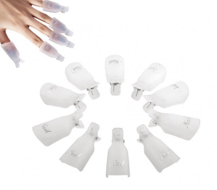 3422 Kit de 20 clips pour enlever gels et semipermanentes des ongles nail-art